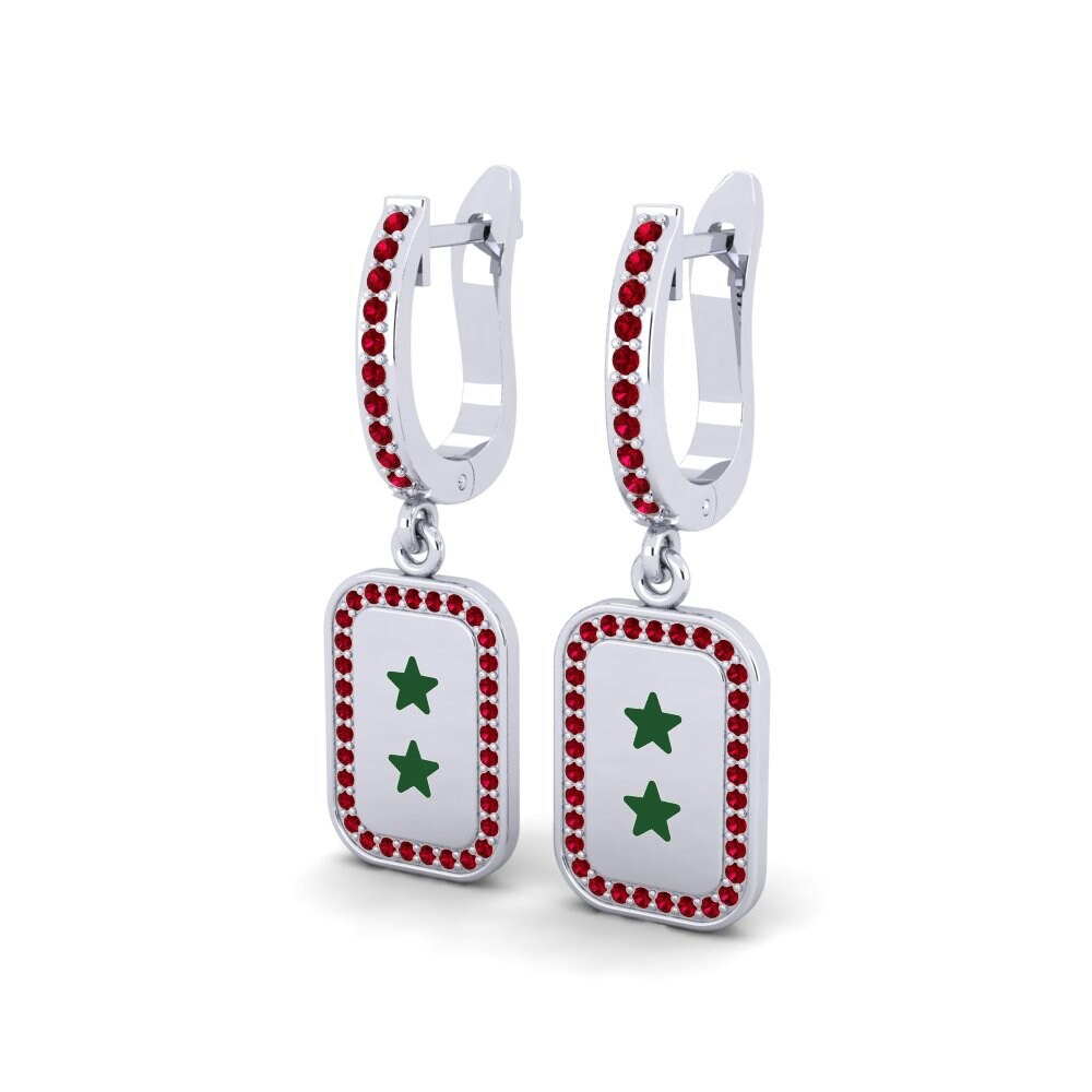Red Zirconia Women's Earring Paille