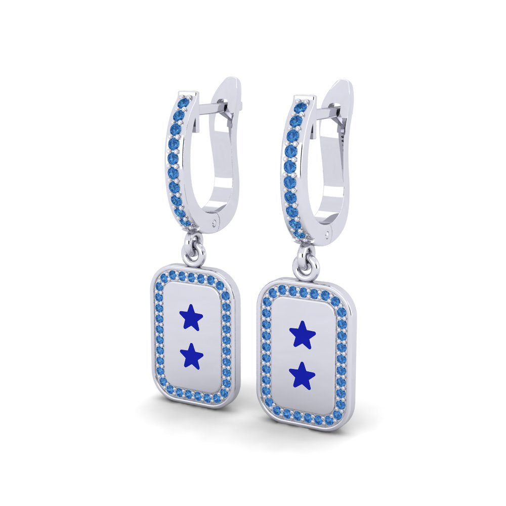 Zircone Blu Scuro Orecchino da donna Paille