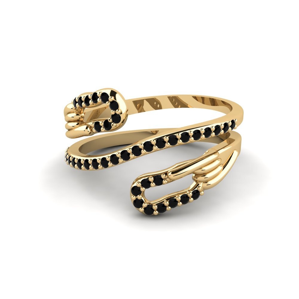 Zafiro negro Anillo Palimpsest