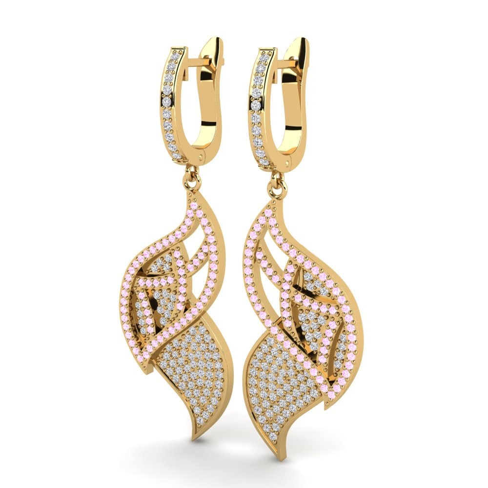 Safira Rosa Brincos Feminino Palma