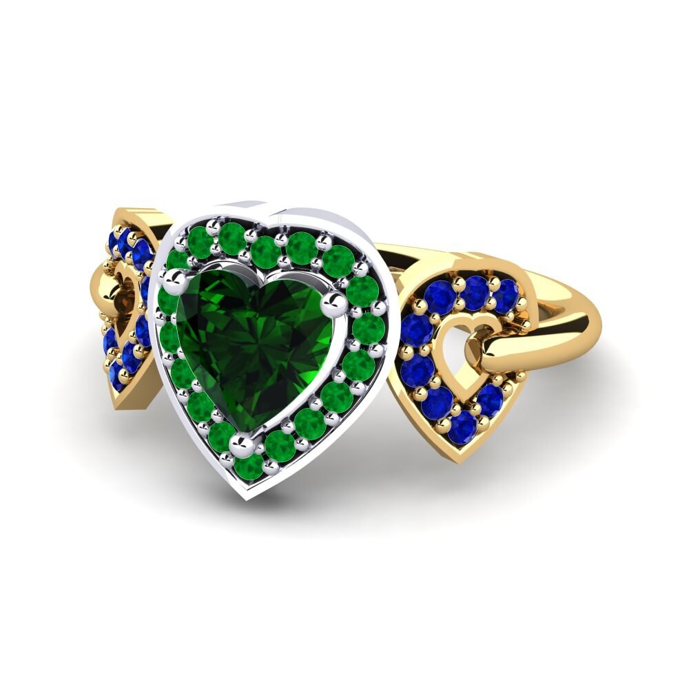 Green Tourmaline Engagement Ring Palmier