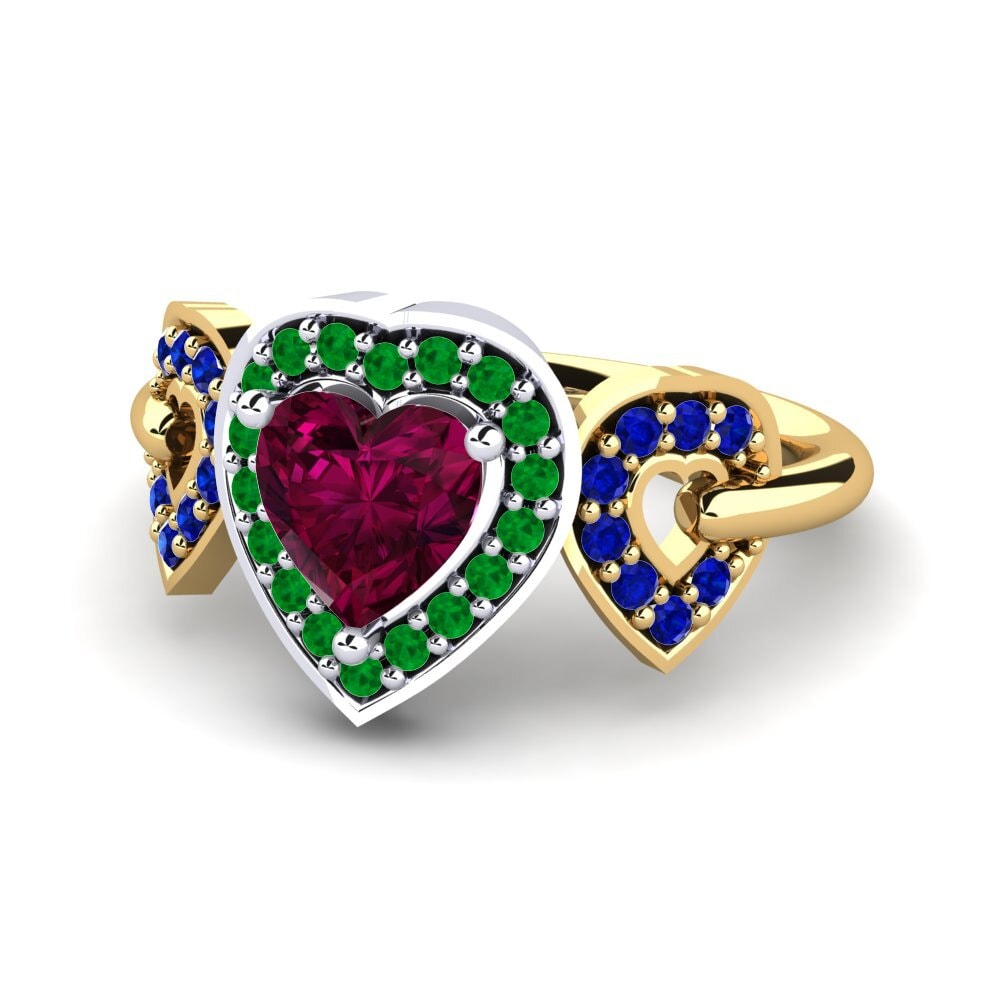 Rhodolite Garnet Engagement Ring Palmier