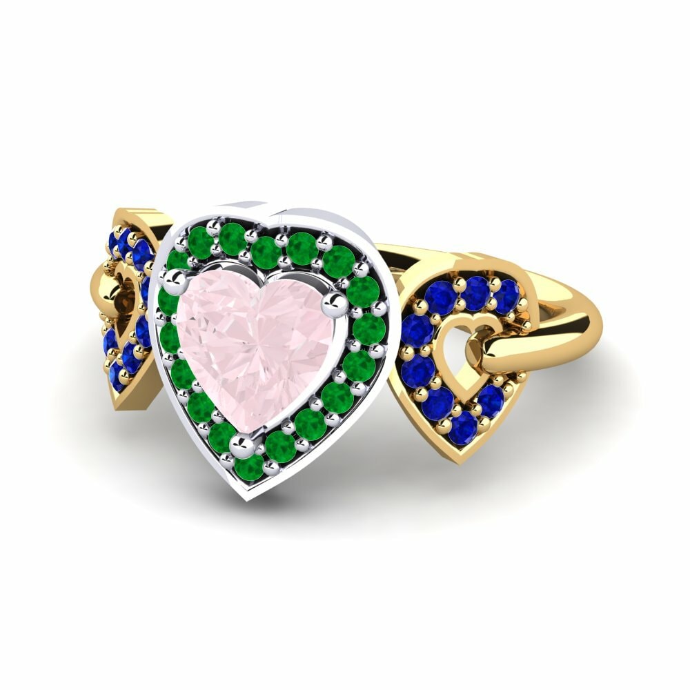 Cuarzo rosa Anillo de compromiso Palmier