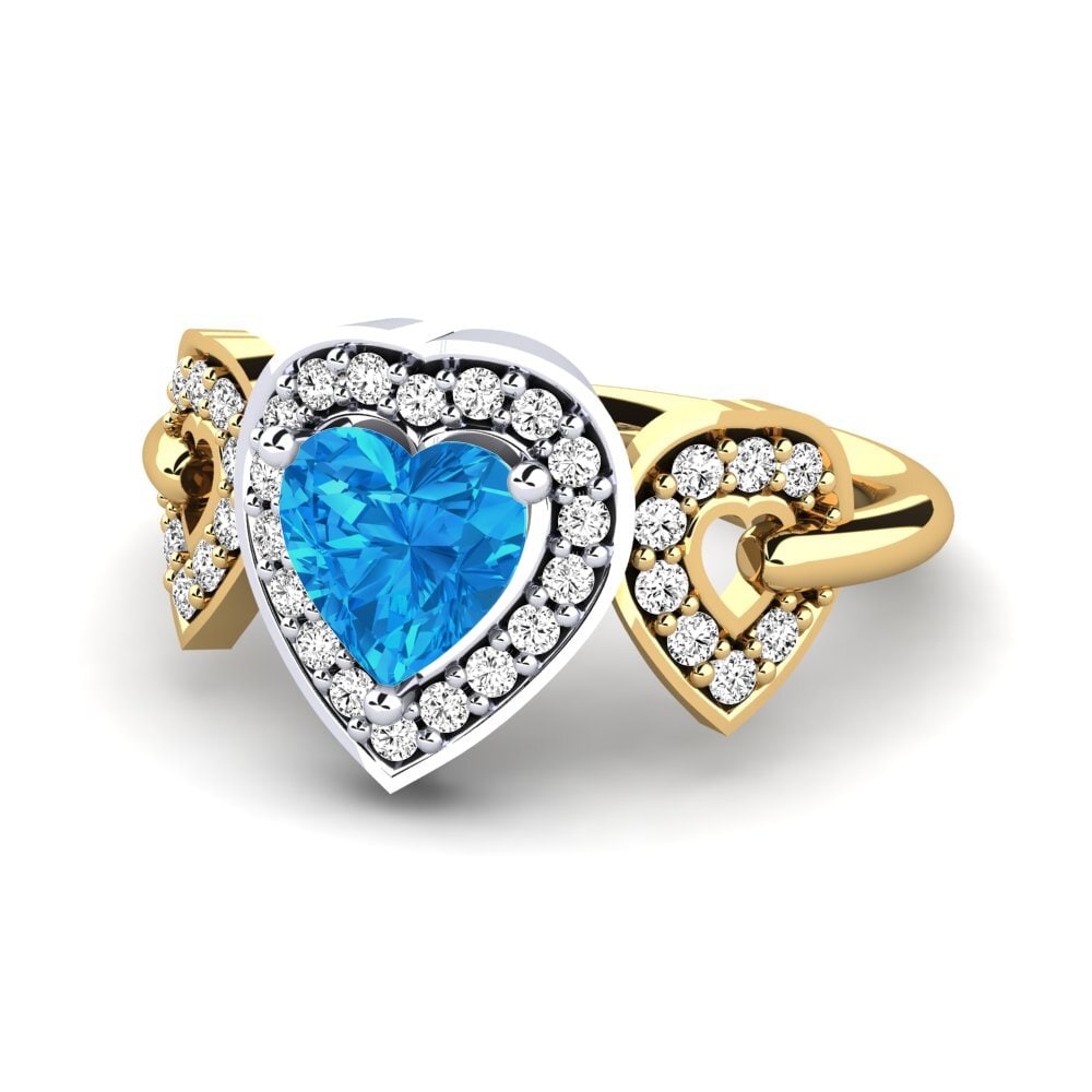 Blauer Topas Verlobungsring Palmier