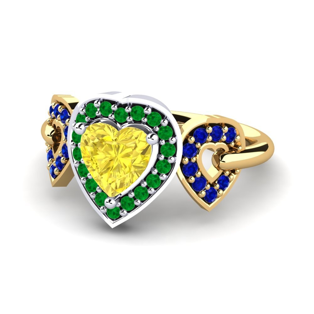 Yellow Sapphire Engagement Ring Palmier