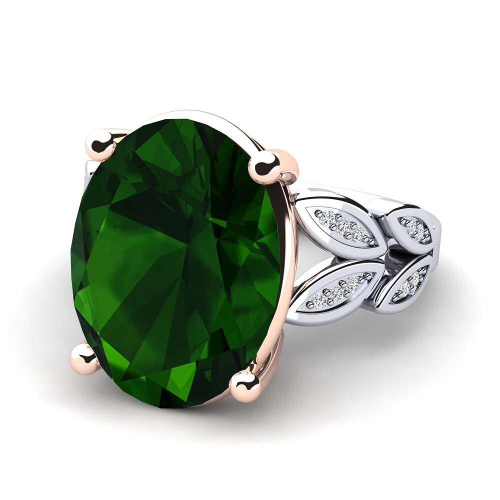 18k Oro Blanco & Rosa Anillo Pamila
