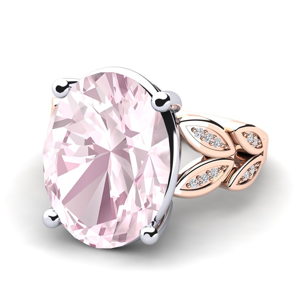 14ct Rose & White Gold Kunzite Ring Pamila
