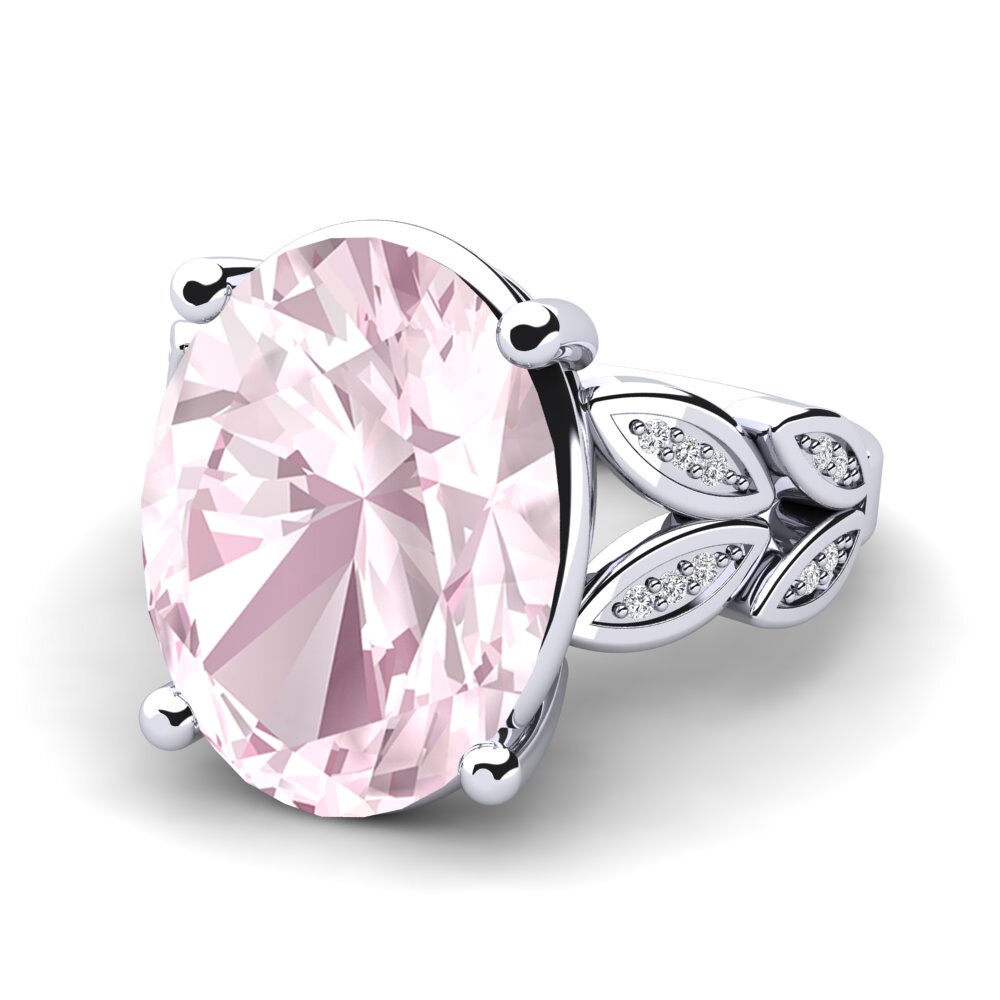 White Silver Kunzite Ring Pamila