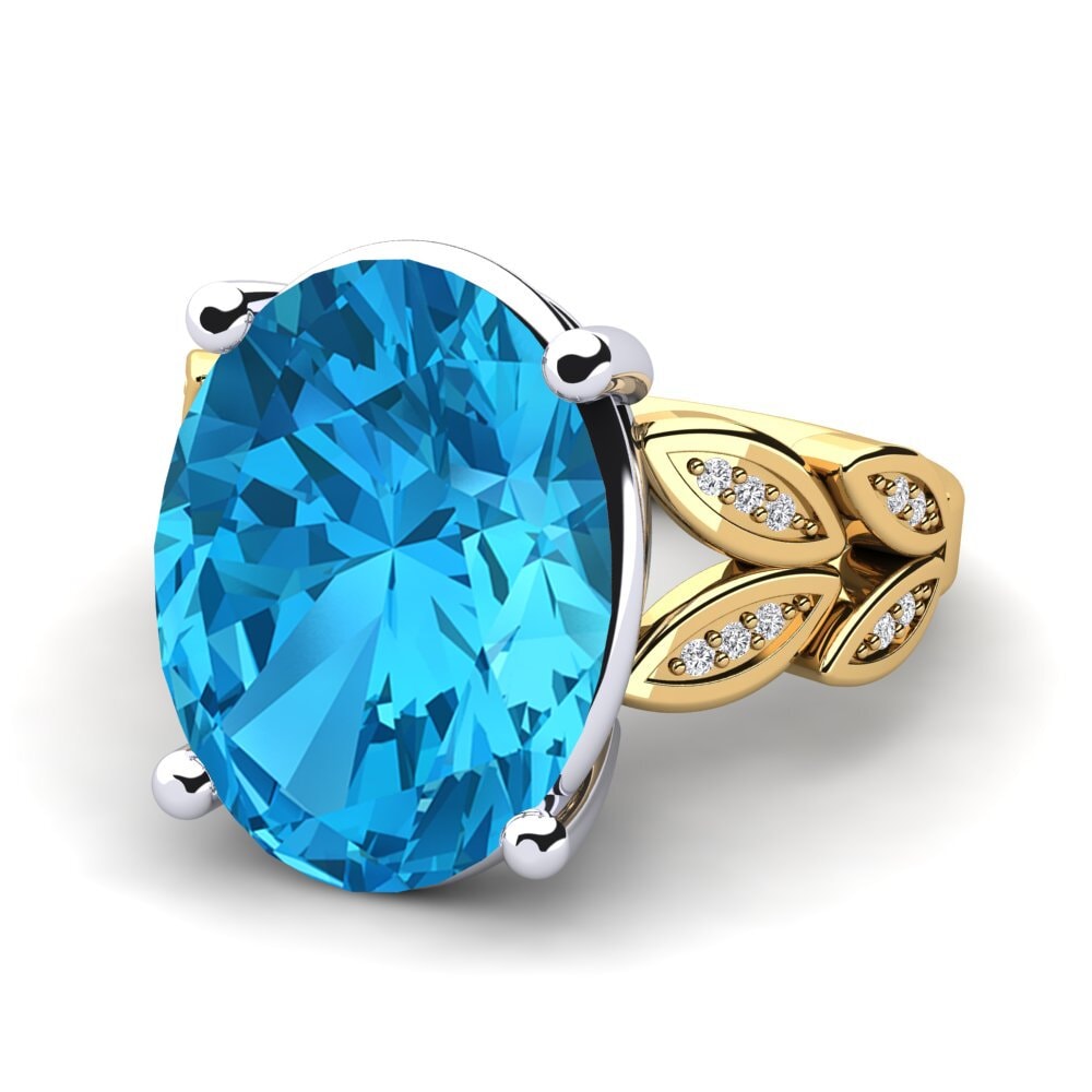 18k Oro Amarillo/Blanco Anillo Pamila