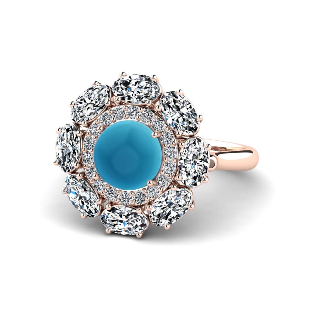 Topacio Azul Cabujón Anillo Panadda