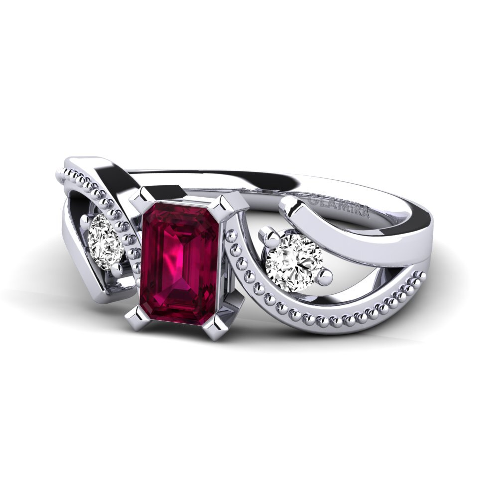 Granate Rhodolite Anillo de compromiso Panaye