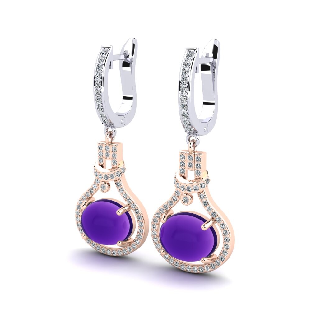 18ct Rose & White Gold Women's Earring Pandita