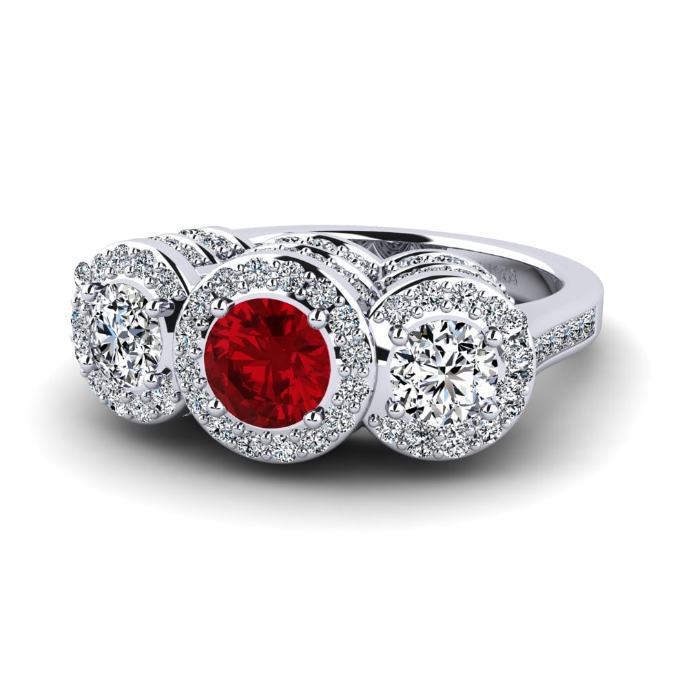 Circonita Roja Anillo de compromiso Panos
