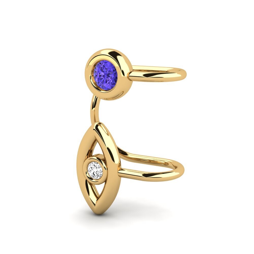 14ct Yellow Gold Tanzanite Women's Earring Pape