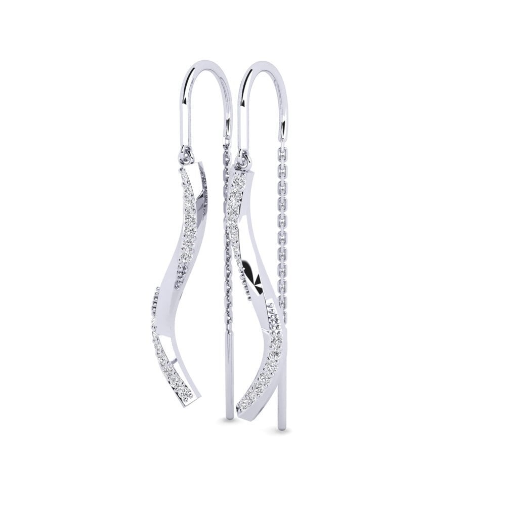 18K Wit Goud Diamant Dames Oorbellen Parcha