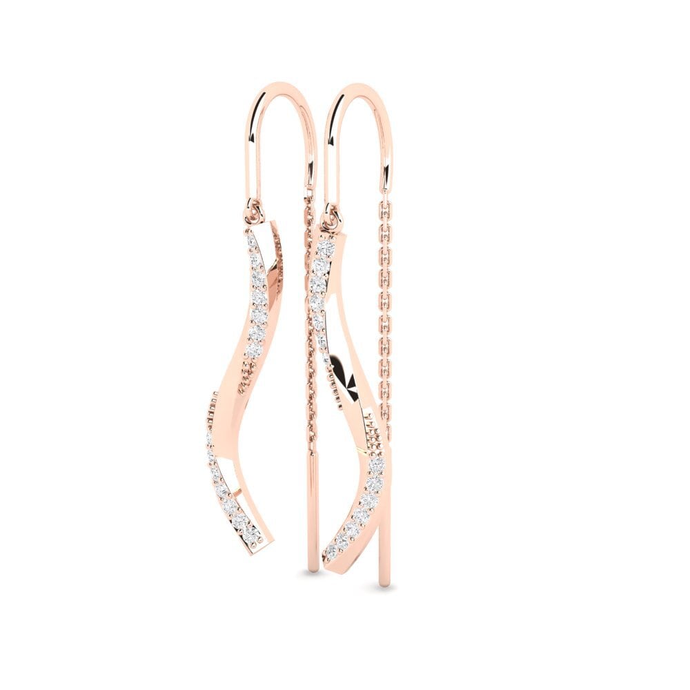 Oro Rosso 750 Zaffiro Bianco Orecchino da donna Parcha