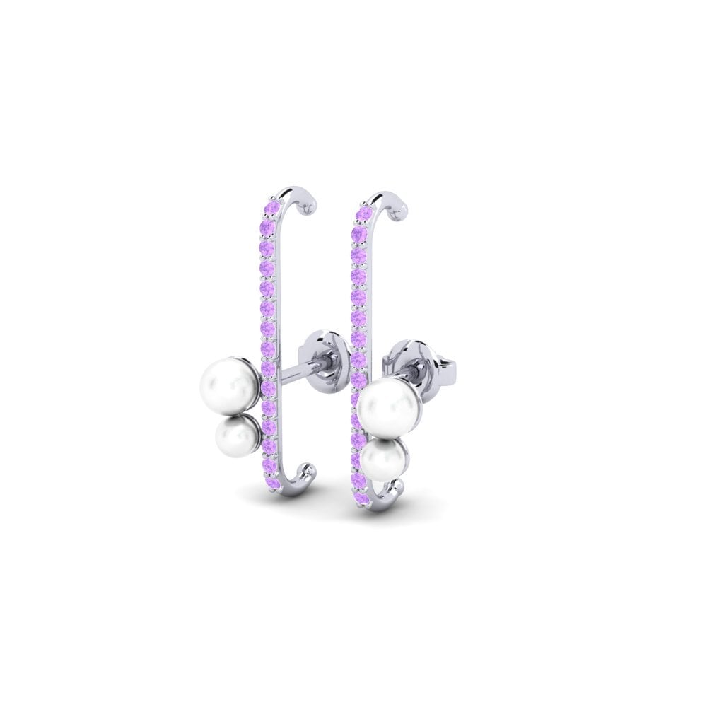 Weißgold 750 Amethyst Damen ohrring Parili