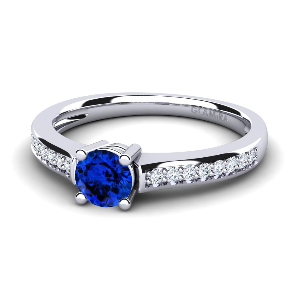 Saphir (im Labor gezüchtet) Verlobungsring Paris 0.5crt