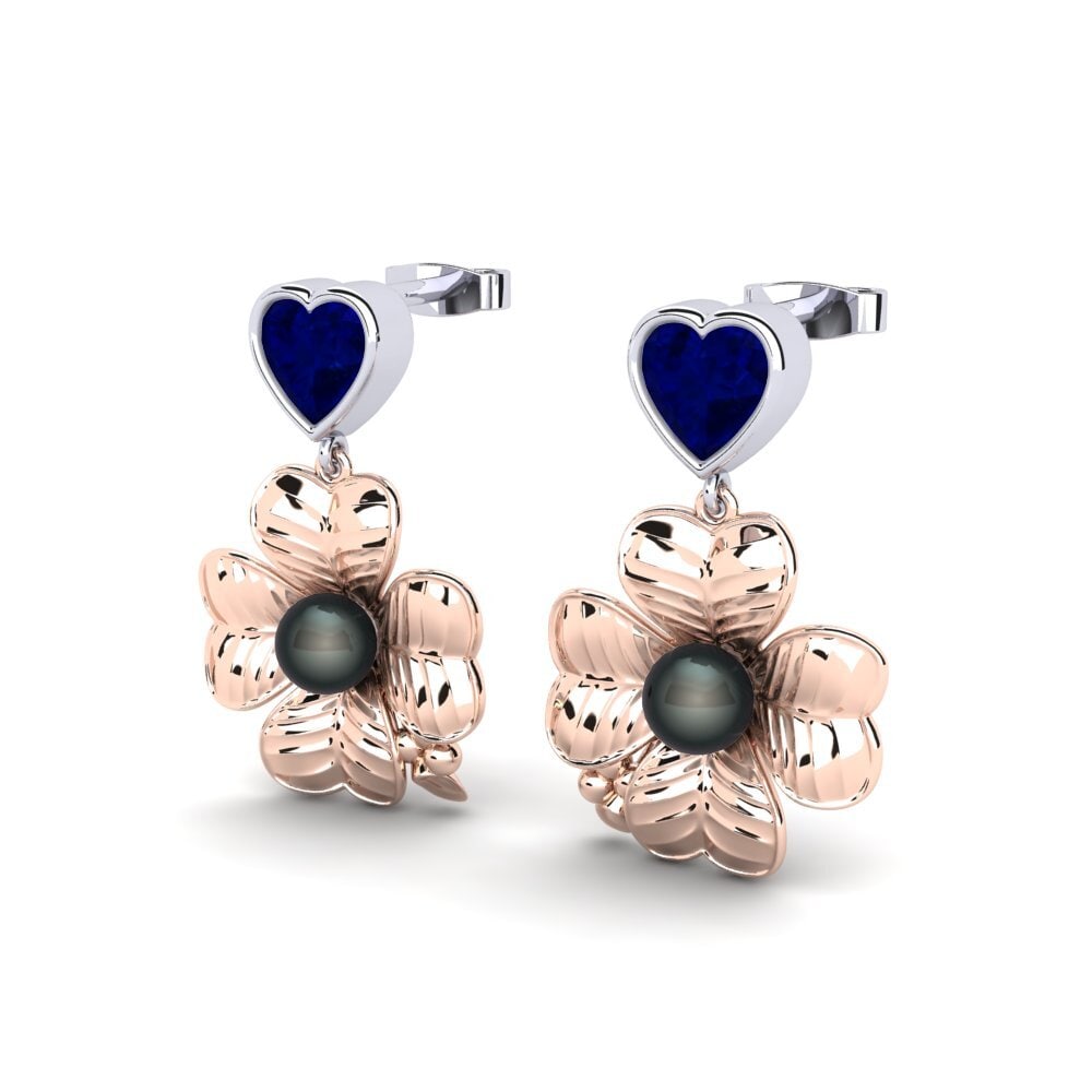 14ct Rose / White Gold Women's Earring Parlare