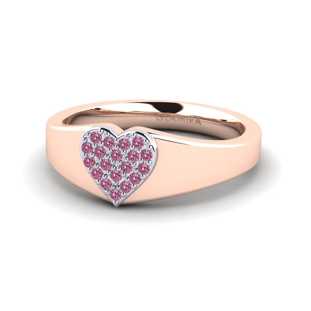18ct Rose & White Gold Rhodolite Garnet Ring Parma
