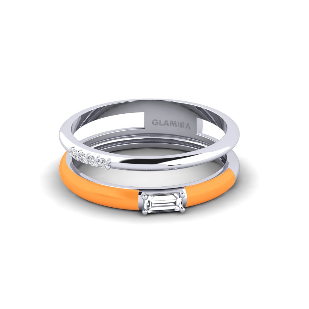 Weiß-Silber Ring Paros