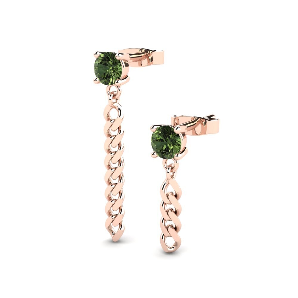 Oro Rosso 585 Zaffiro Verde Orecchino da donna Pascal