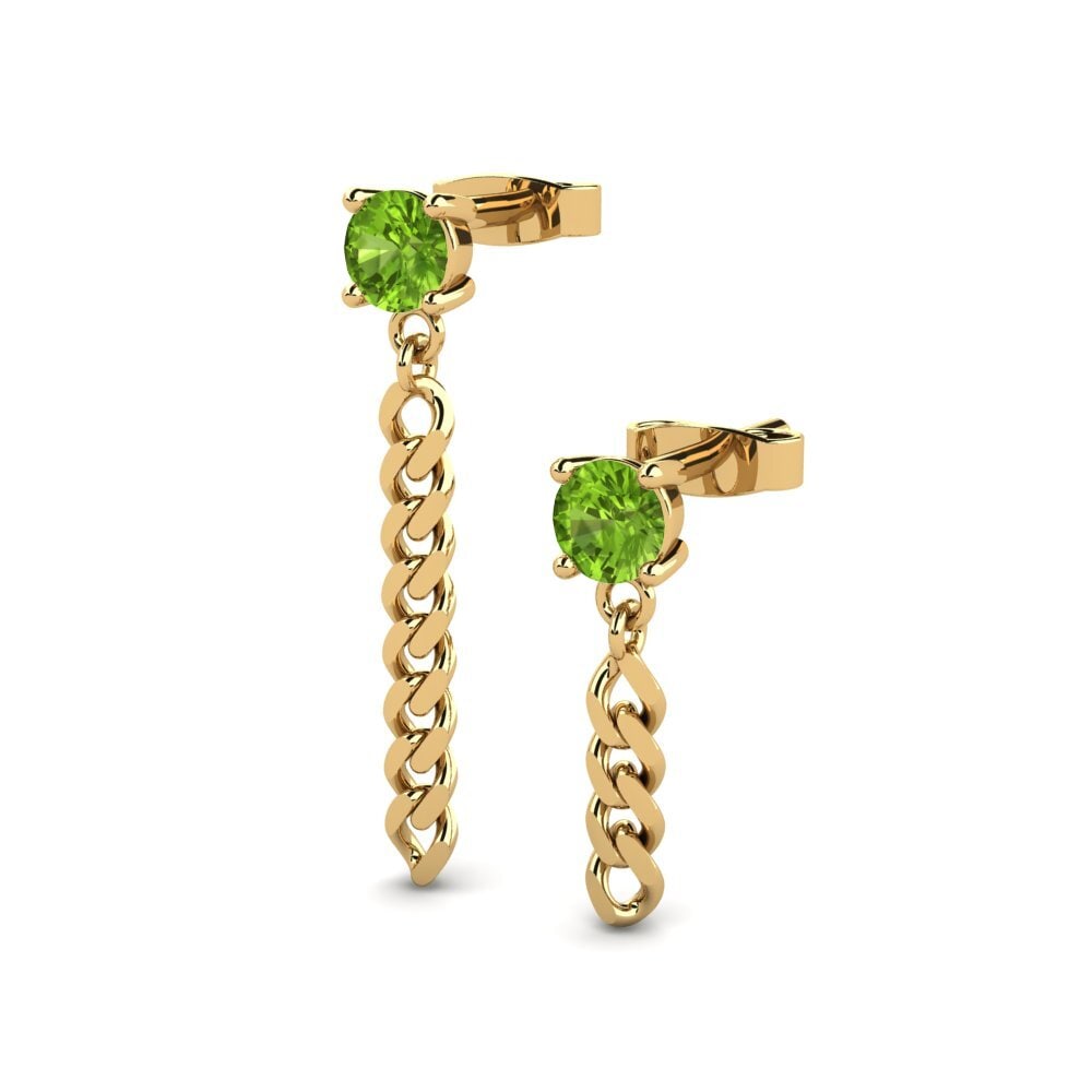 14ct Yellow Gold Peridot Women's Earring Pascal