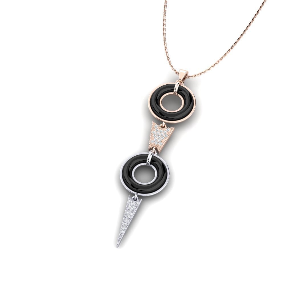 14k Oro Rosa/Blanco Colgante de Mujer Pascarelli