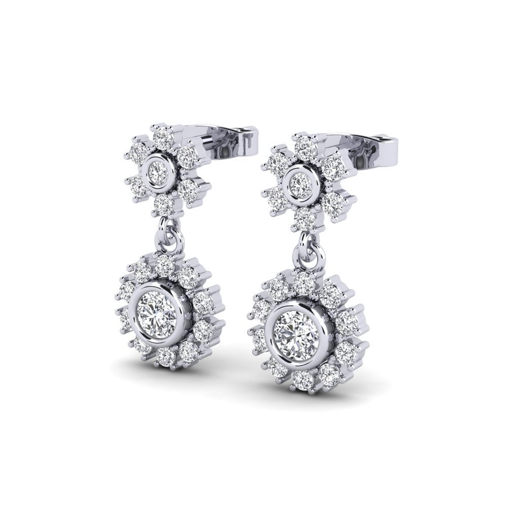 9ct White Gold Women's Earring Paskal