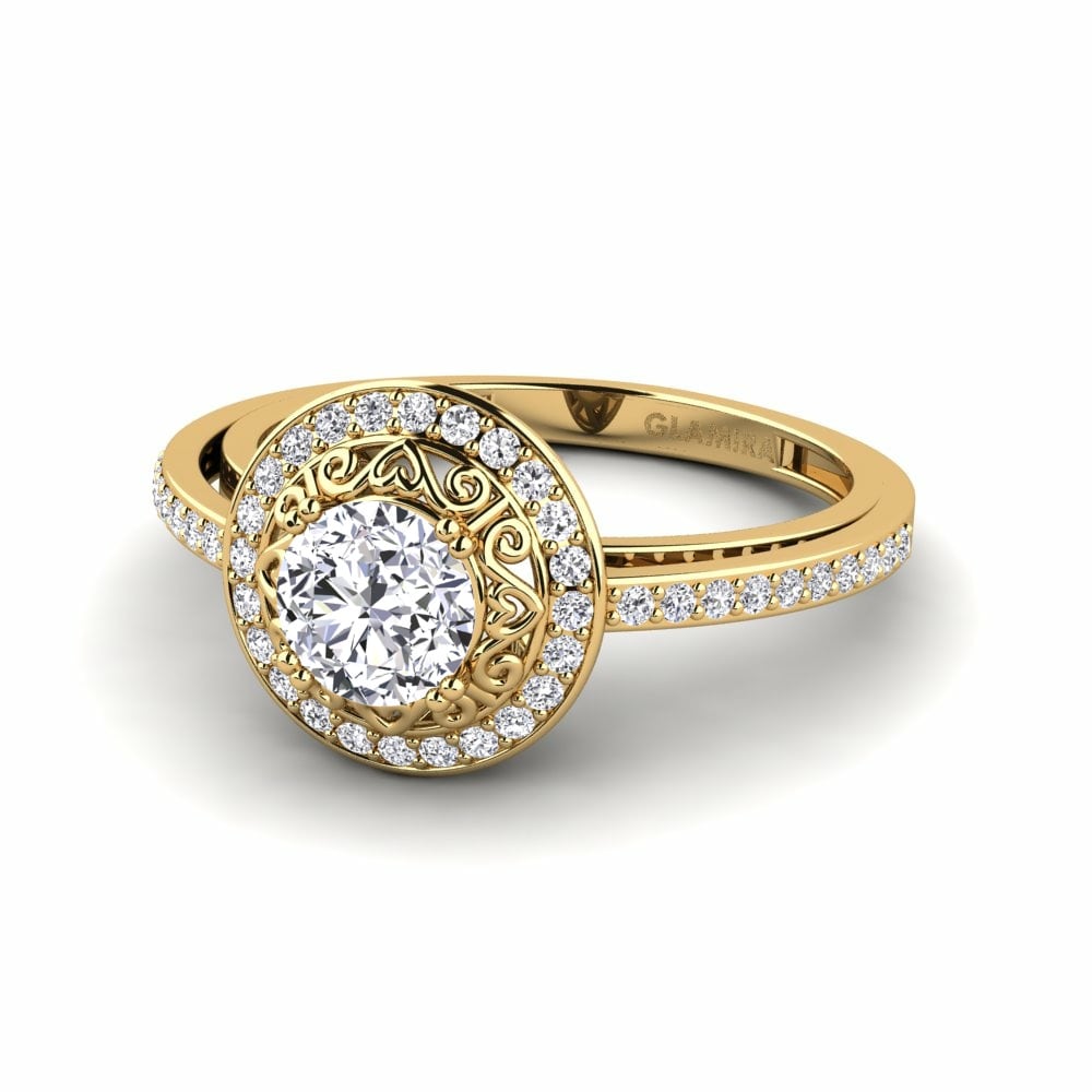 Halo Engagement Ring Pasqueflower