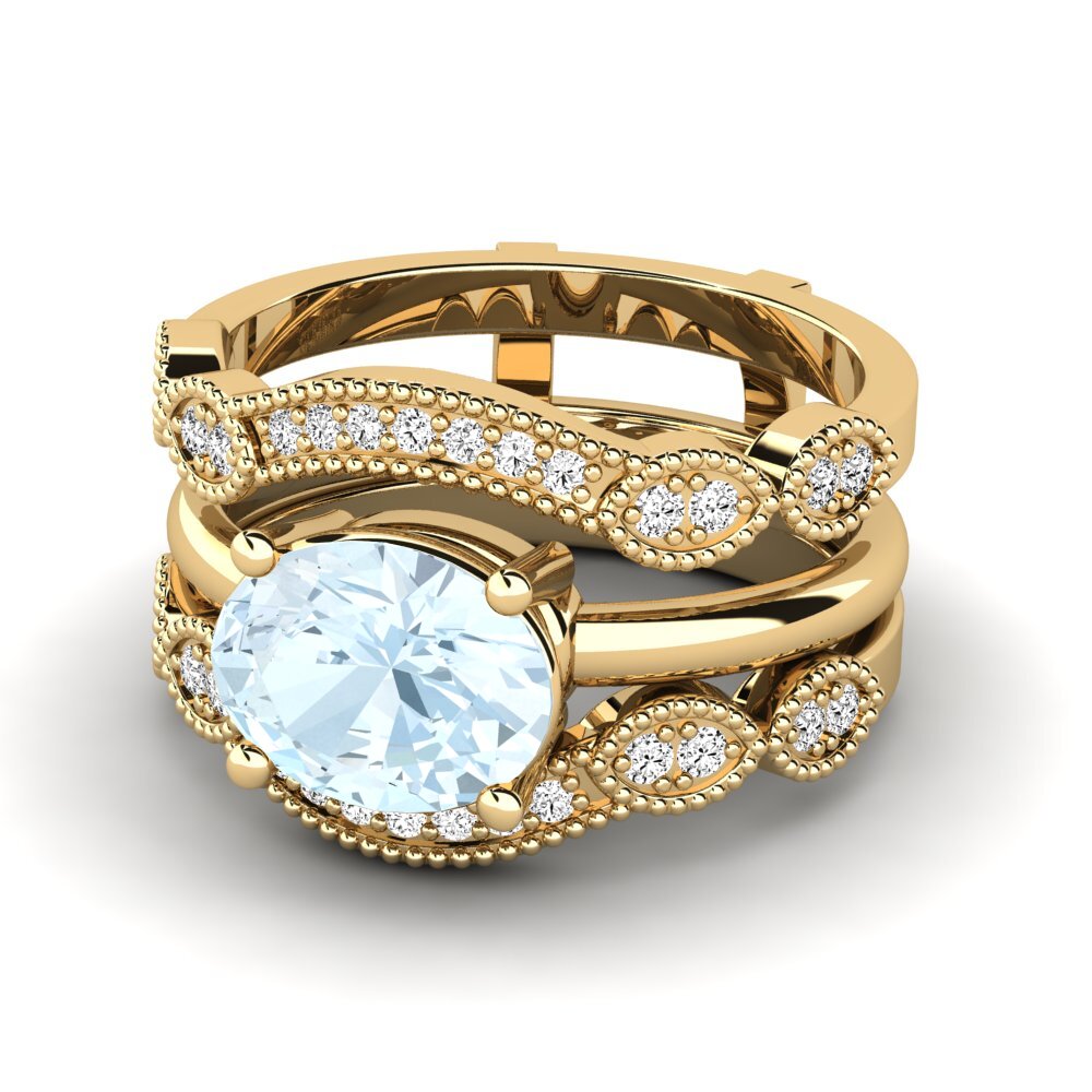 Aquamarine Ring Pasti SET