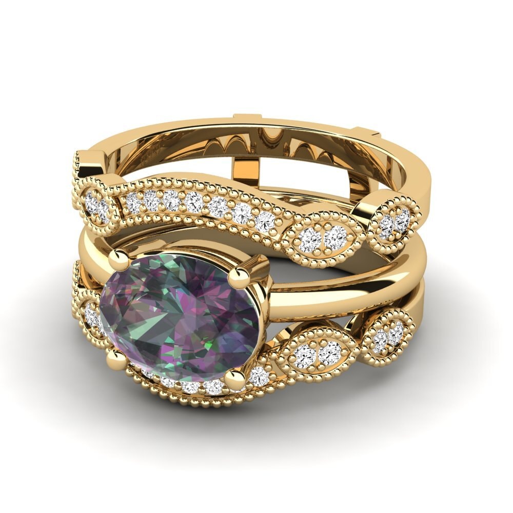 Topacio Místico Anillo Pasti SET