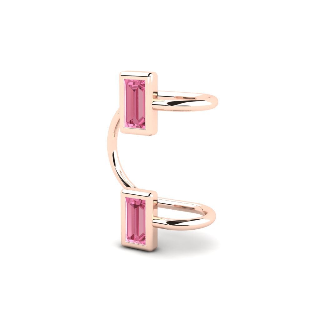 Baguette Zafiro Rosado Pendiente de mujer Patnode