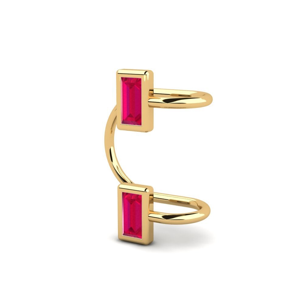 14k Oro Amarillo Baguette Pendiente de mujer Patnode