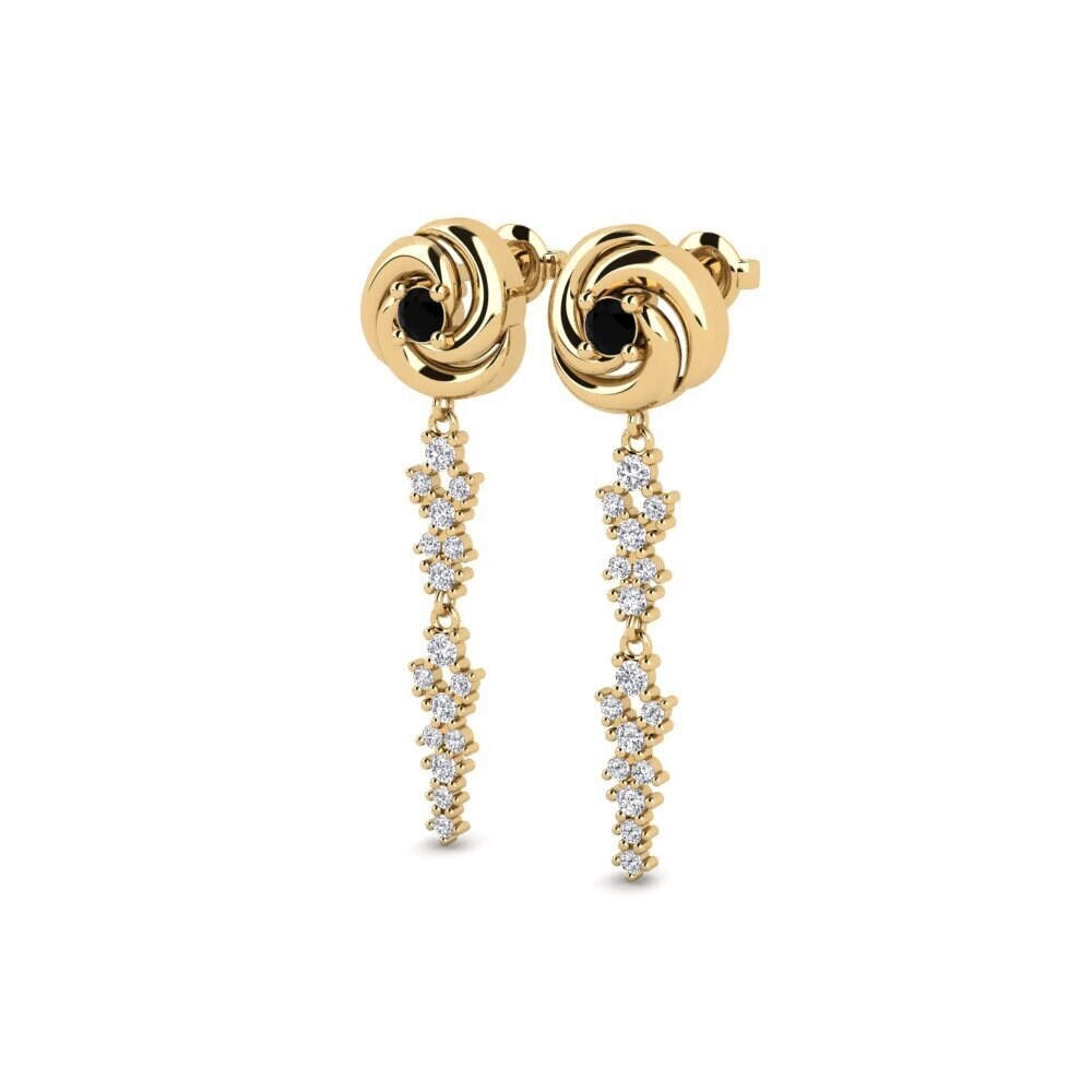 Saphir noir SYLVIE Boucles D'oreilles Patraklos