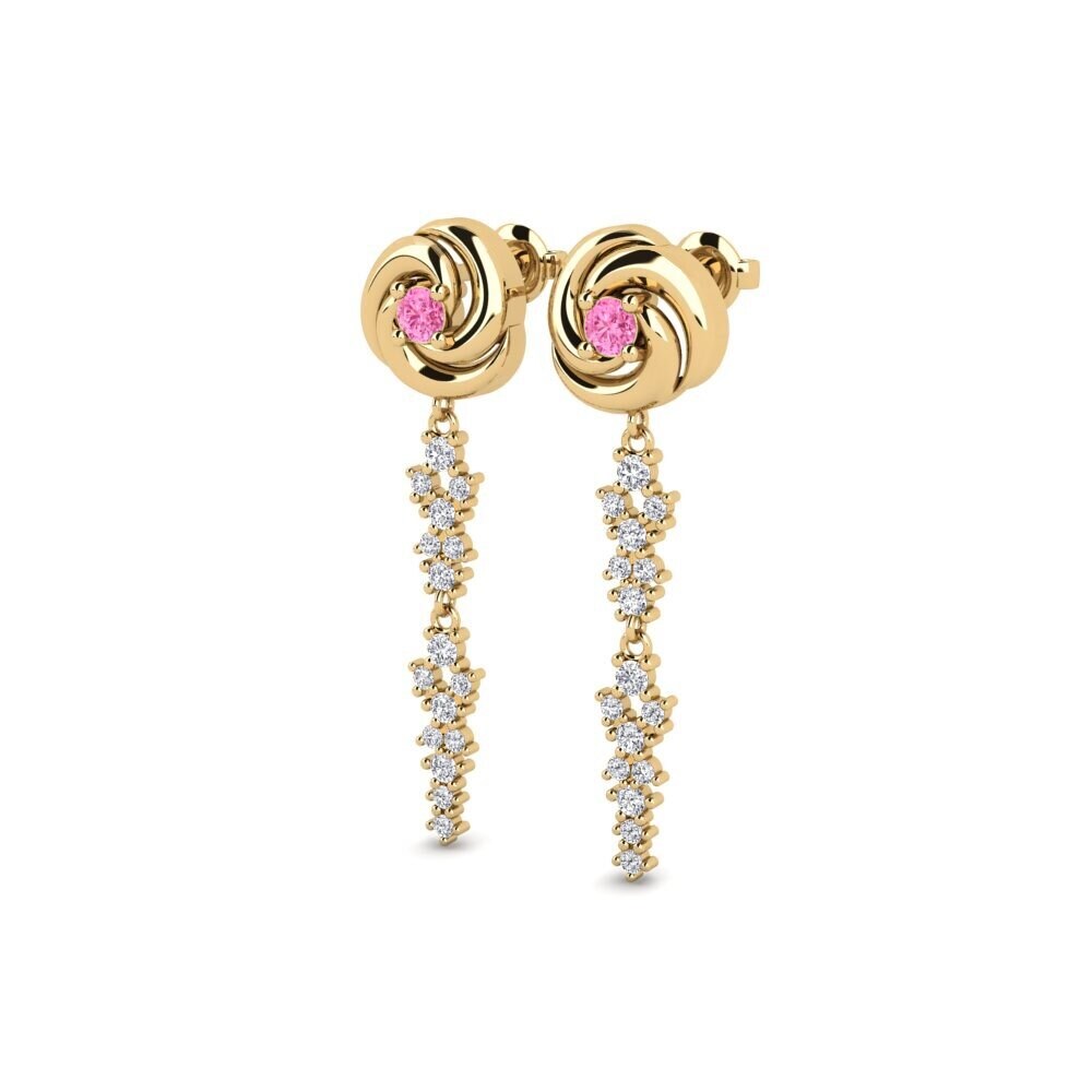 Saphir Rose SYLVIE Boucles D'oreilles Patraklos