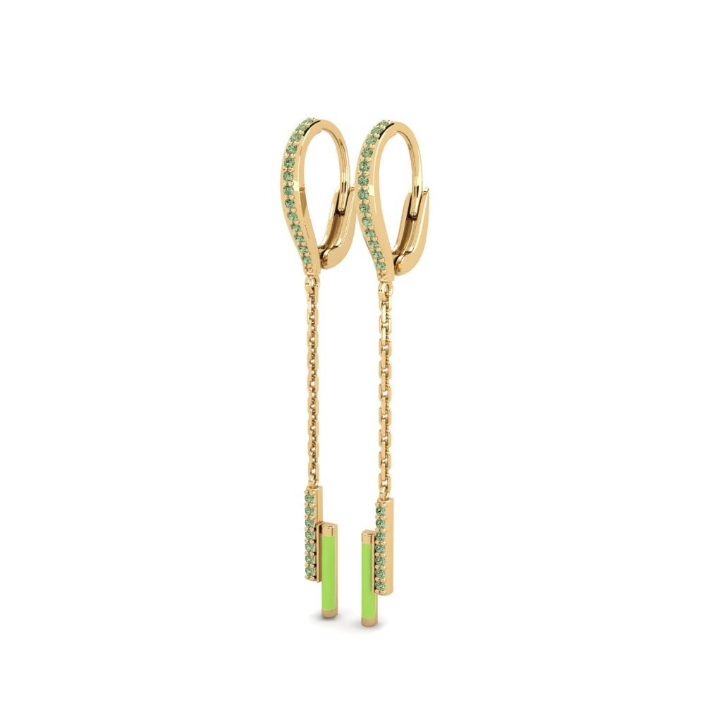 Diamante Verde Brincos Feminino Patroklos