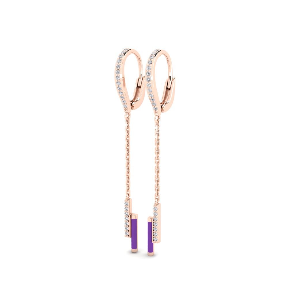 14k Oro Rosa Pendiente de mujer Patroklos
