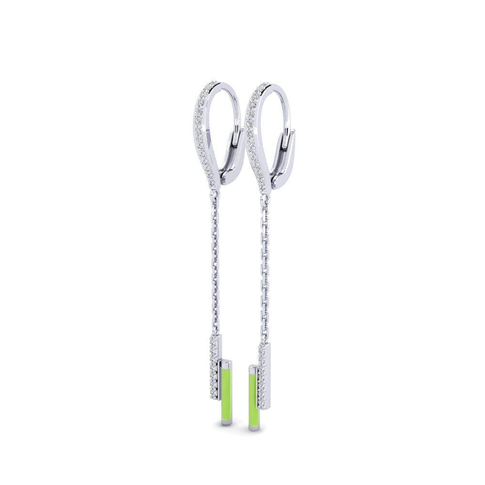 18k Oro Blanco Pendiente de mujer Patroklos