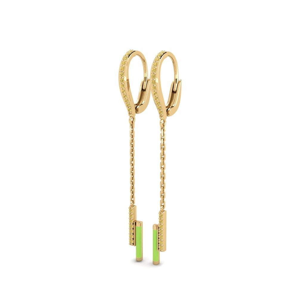 Diamant Jaune Boucle d'oreille femme Patroklos