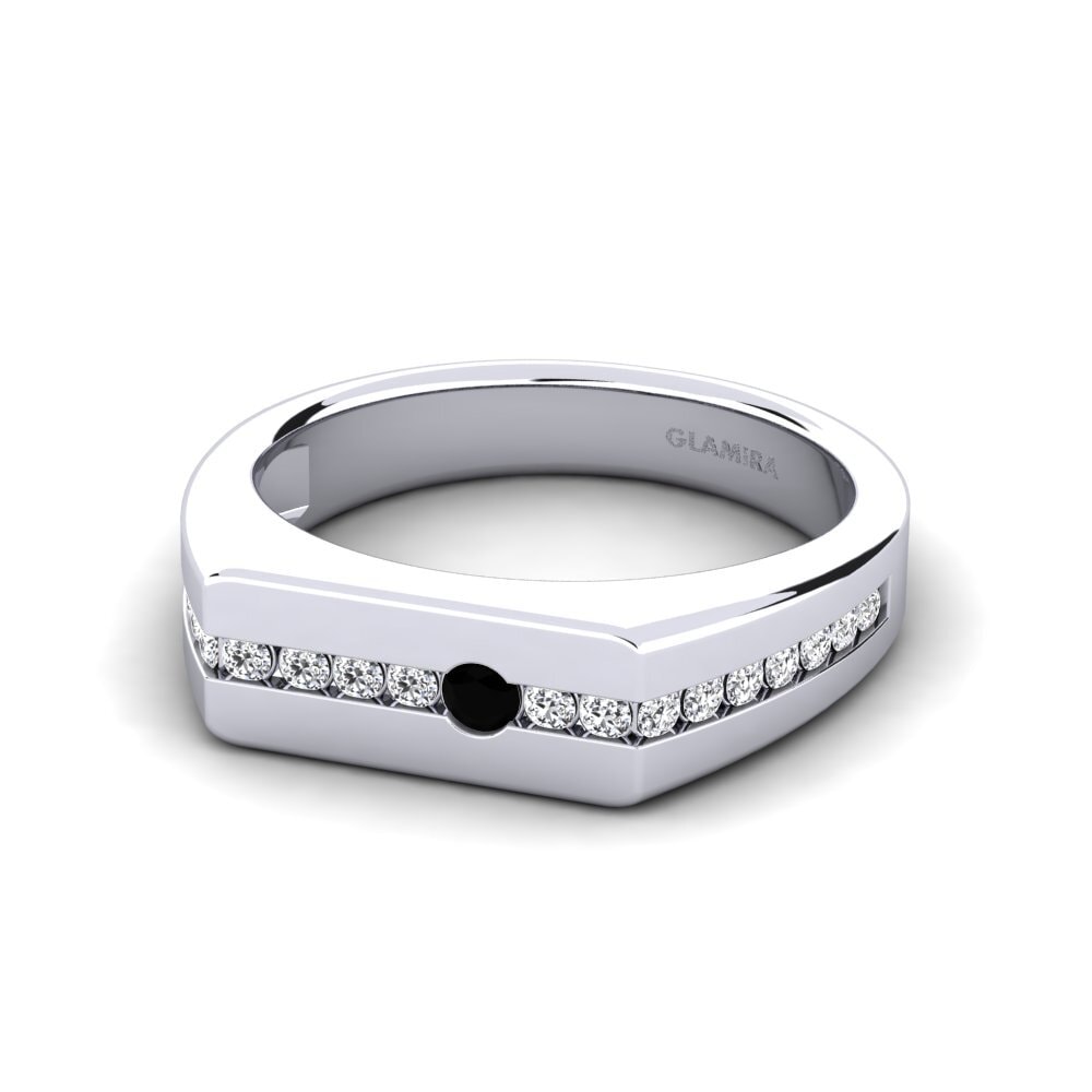 18ct White Gold Black Onyx Men's Ring Paul