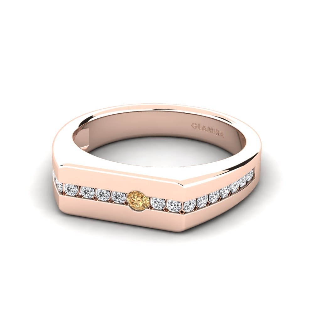 14ct Rose Gold Brown Diamond Men's Ring Paul