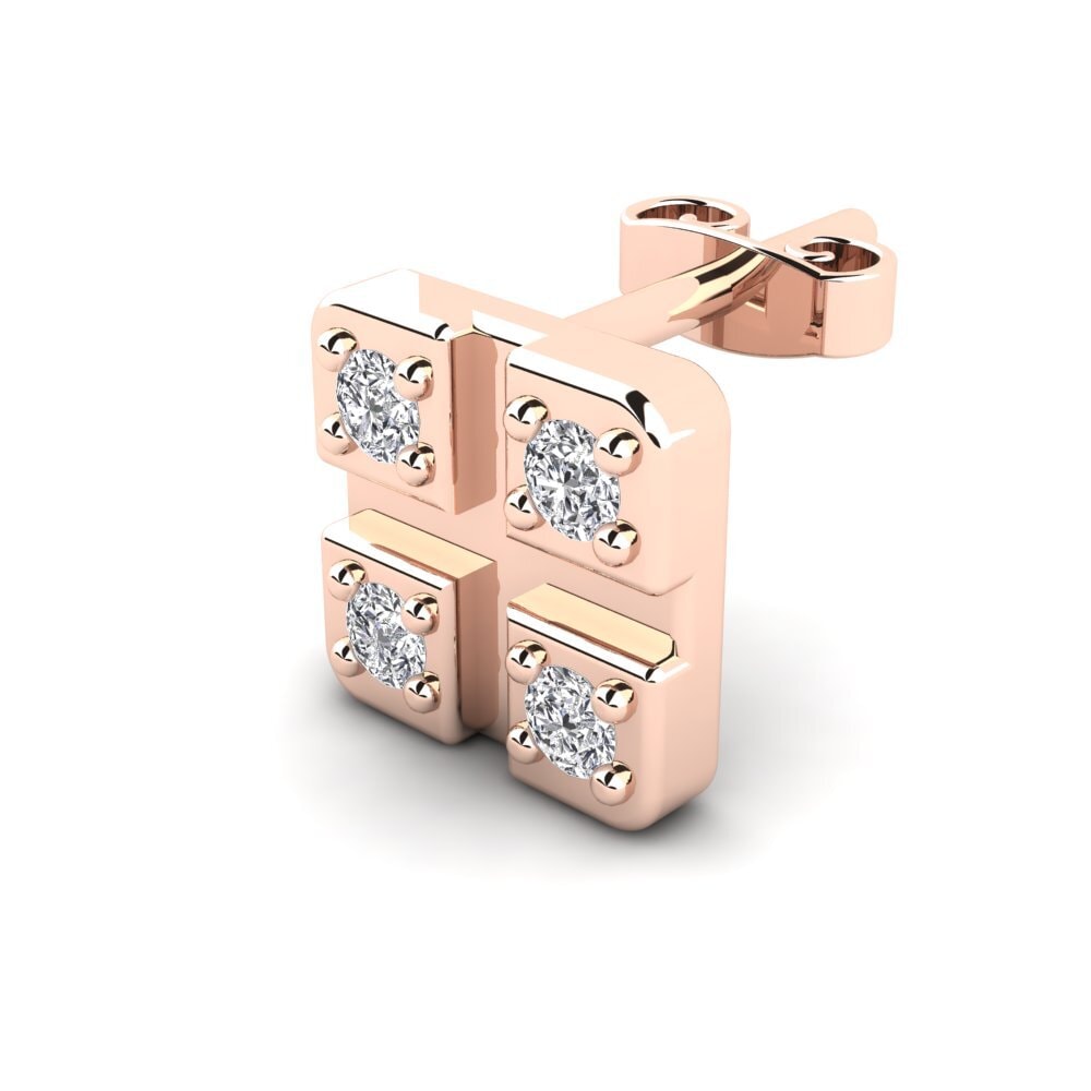 14k Rose Gold Diamond Men's Earring Pavle