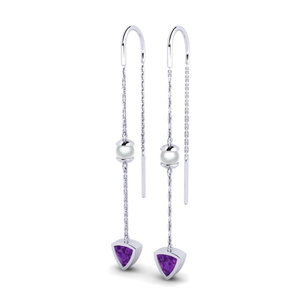 Weißgold 750 Amethyst Damen ohrring Peara