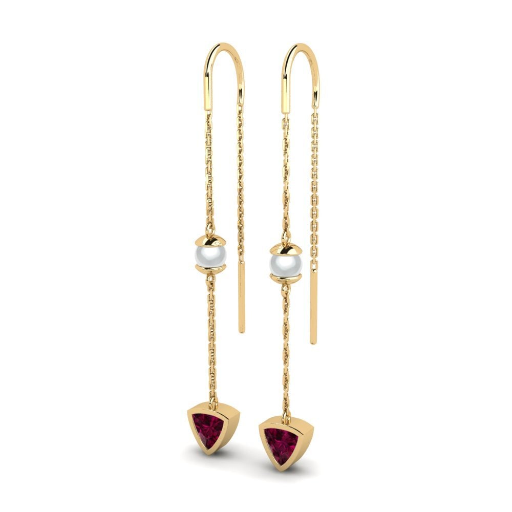 Đá Rhodolite Bông tai nữ Peara