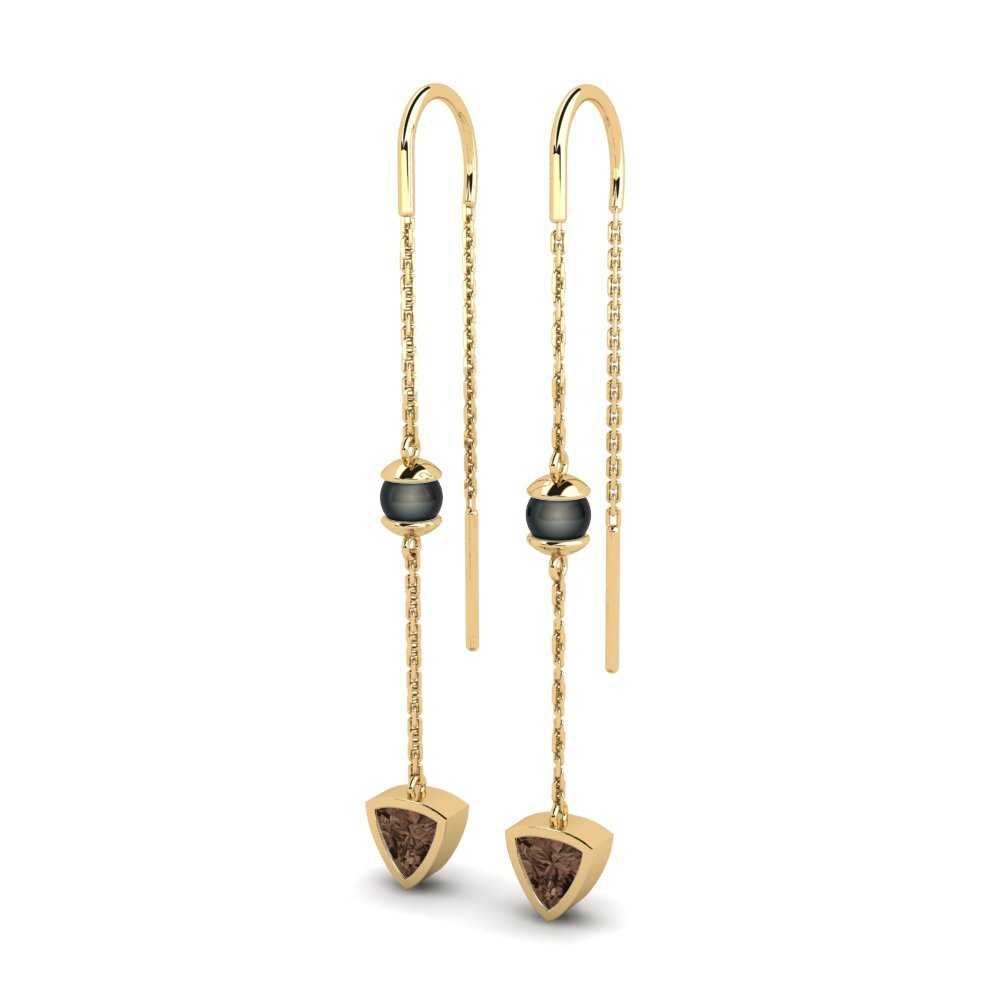 Quartz Fumé Boucle d'oreille femme Peara