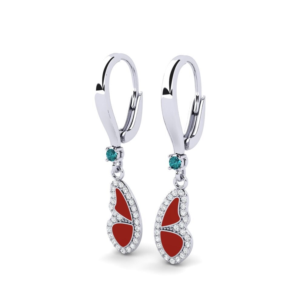 Diamante Azul Pendiente de mujer Pece