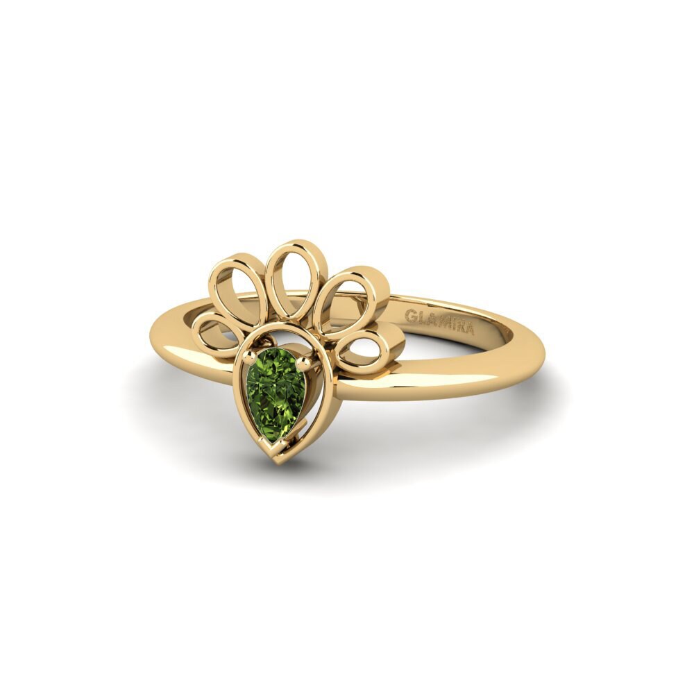 Safira Verde Anel Peds