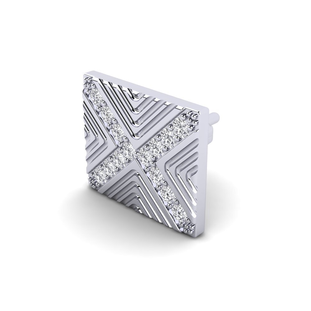 925 stříbro Diamant Brilliant Pánské náušnice Pelagiya