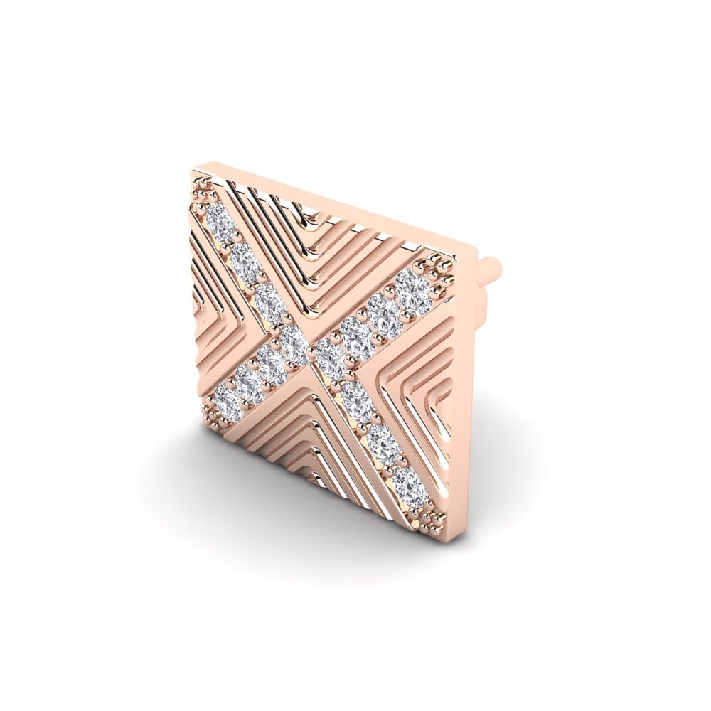 14k Oro Rosa Diamante cultivado en laboratorio Pendiente para hombre Pelagiya